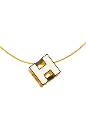 Hermès 20th Century Plated Cage dH Cube Necklace costume necklace