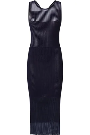 Pinko Ribbed see-through midi dress