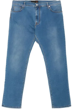 corneliani Logo-patch straight-leg jeans