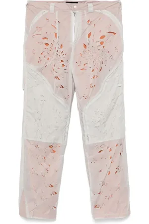 JUNTAE KIM Lasered-petals trousers