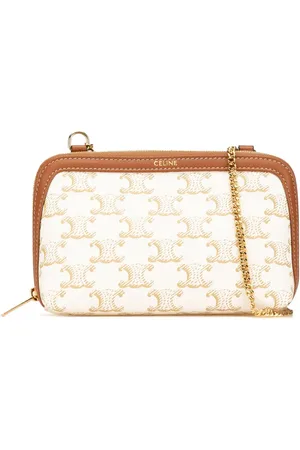 Céline 2023 Coated Canvas Triomphe Clutch On Chain crossbody bag