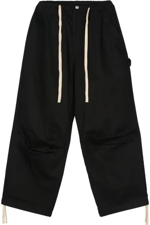 Pleasures Logo-embroidered drawstring trousers