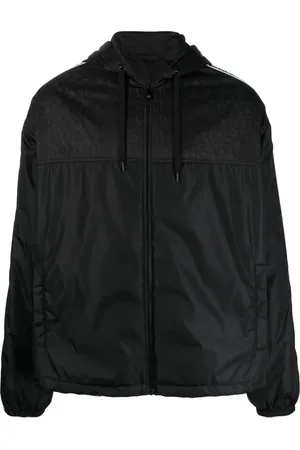 VERSACE Jacquard-logo hooded jacket