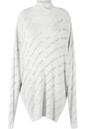 Balenciaga Logo-print ribbed-knit jumper