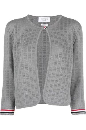 Thom Browne Grid-stitch cropped cardigan