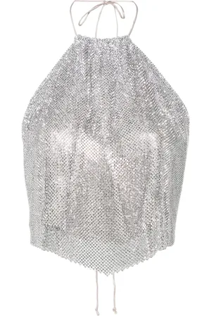 MANURI Paper Rock chainmail halterneck top