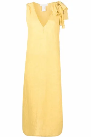 Fabiana Filippi Longline V-neck linen top