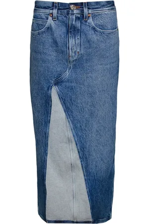 Alexander Wang Front-slit denim maxi skirt