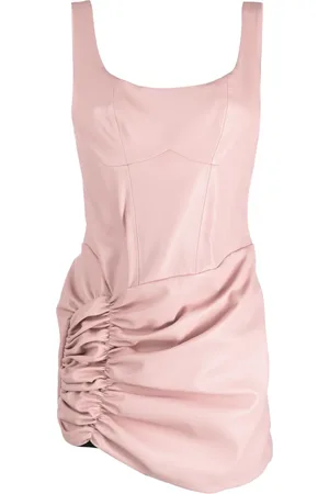The Mannei Wishaw ruched leather minidress