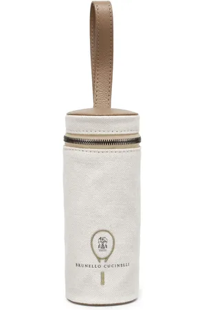 Brunello Cucinelli Embroidered cotton-linen handbag