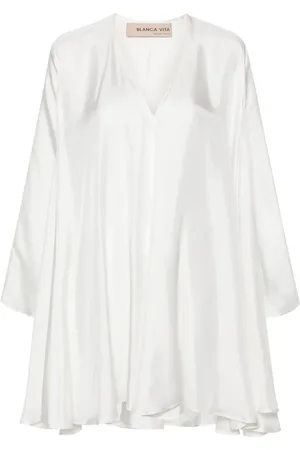 BLANCA V-neck silk minidress