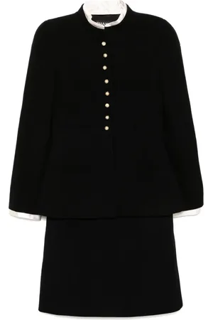 CHANEL 1997 Setup Suit Collarless Jacket Skirt