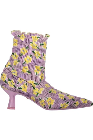 AMY CROOKES 50mm floral-print ankle boots