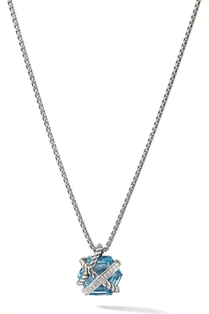 David Yurman Sterling Cable Wrap diamond necklace (12.5mm)
