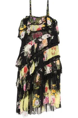 Camilla Adorned In Alexandria Asymmetric Spliced Lace Dress