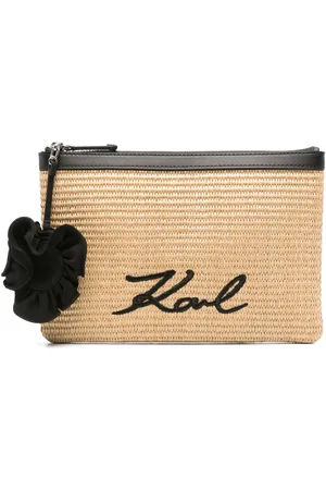 Karl Lagerfeld Logo-embroidered beach pouch