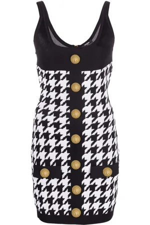 Balmain Houndstooth sleeveless minidress