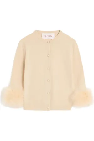 VALENTINO GARAVANI Feather-cuff cardigan