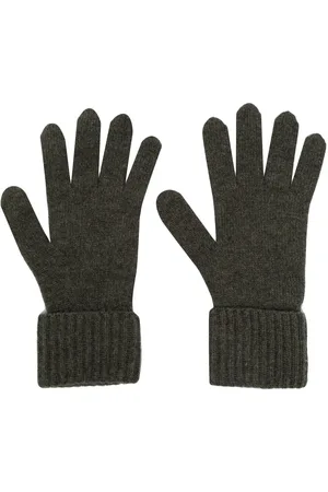 N.PEAL Ribbed knit cashmere-blend gloves