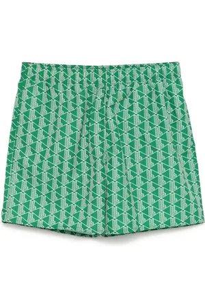 Lacoste Mid-length monogram swim trunks