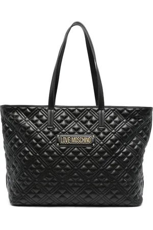 Moschino Logo-plaque quilted tote bag