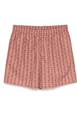 Lacoste Mid-length monogram swim trunks