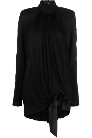 Saint Laurent High-neck draped minidress