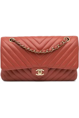 CHANEL 2018 Medium Classic Chevron Lambskin Double Flap shoulder bag