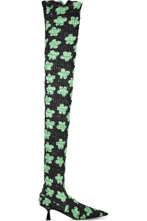 AMY CROOKES 50mm floral-print boots