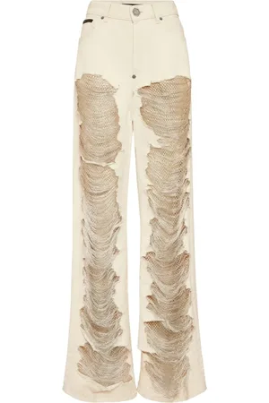 Philipp Plein Ripped effect jeans