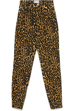 VERSACE 2000s leopard-print jeans
