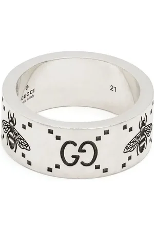 Gucci Interlocking G and bee engraved ring