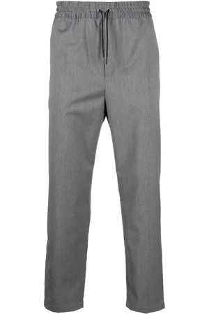 Maison Kitsuné Mélange-effect drawstring trousers
