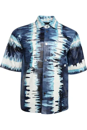 AMIRI Tie-dye short-sleeve leather shirt