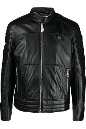 Philipp Plein Padded leather biker jacket