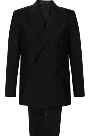 TAGLIATORE Brooch-detail double-breasted suit
