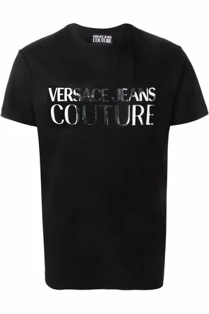 VERSACE Logo-patch cotton T-shirt