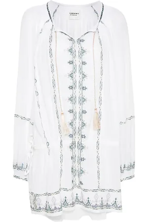 Marant Etoile Parsley embroidered-detail cotton dress