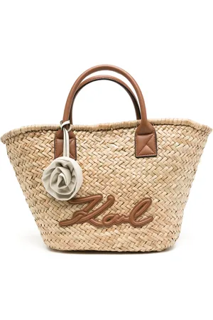 Karl Lagerfeld K/signature Medium Raffia beach bag