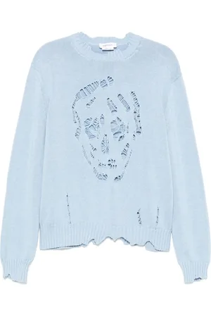 Alexander McQueen Distressed skull sweater