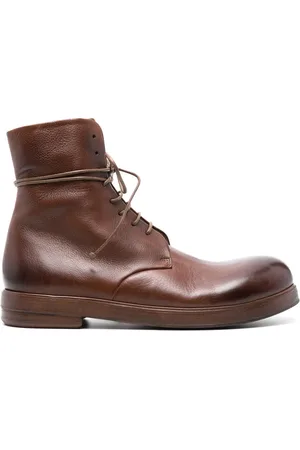 MARSÈLL Round-toe lace-up leather boots