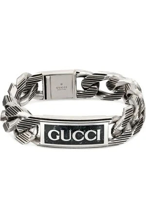 Gucci Logo plaque link bracelet