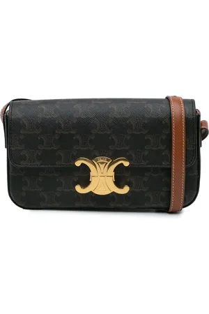 Céline 2021 Triomphe Coated Canvas Claude shoulder bag