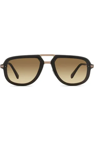Omega Logo-engraved navigator-frame sunglasses