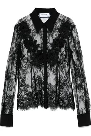 Blugirl Rose-embroidered lace shirt