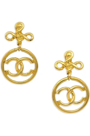 CHANEL 1990-2000s CC drop clip-on earrings
