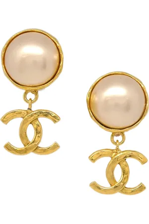 CHANEL 1995 CC drop clip-on earrings