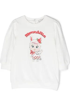 MONNALISA Logo-print long-sleeve dress