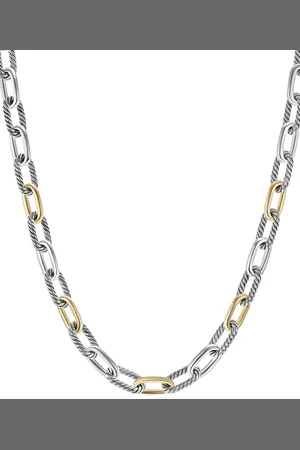 David Yurman 18kt yellow gold and sterling DY Madison chain necklace (11mm)