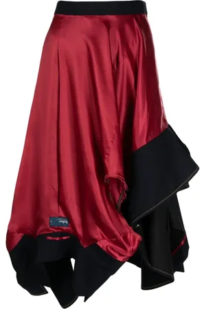 Kolor Asymmetric draped midi skirt